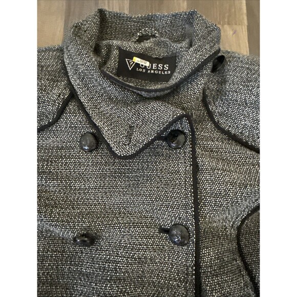 Guess Los Angeles Women's Black/Grey Polyester Wool Coat Size Medium - Picture 7 of 8